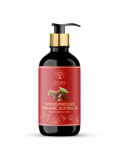 Ivory Natural Wood Pressed Organic Jojoba Oil Premium & Extra Virgin For Smooth Dry Skin, Avoid Flakiness, & Improve Skin Elasticity - 200 ml