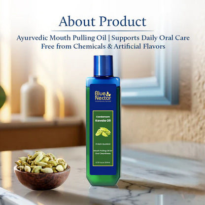 Blue Nectar Cardamom Mint Oil Pulling For Mouth - 100 ml