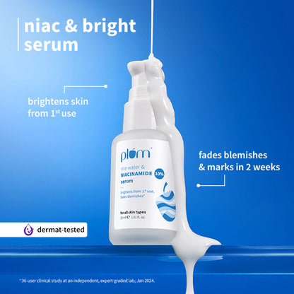 Plum E-Luminence Cleansing Balm and 10% Niacinamide Brightening Face Serum with Rice Water - combo