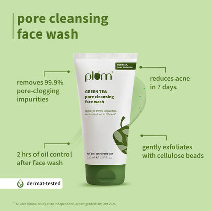 Plum Green Tea Cleansing Face Wash and Oil Free Moisturizer - combo