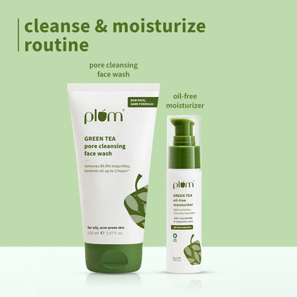 Plum Green Tea Cleansing Face Wash and Oil Free Moisturizer - combo