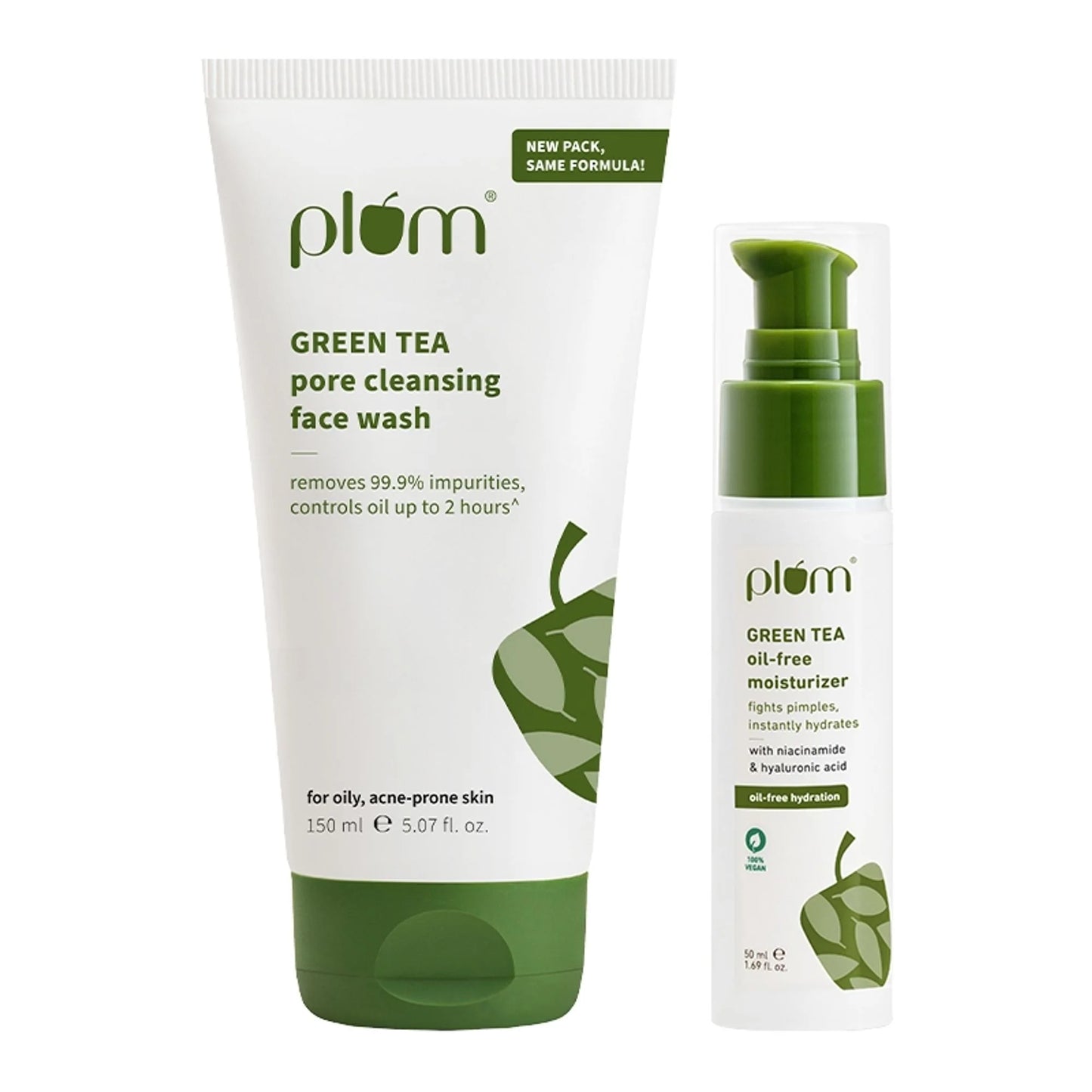 Plum Green Tea Cleansing Face Wash and Oil Free Moisturizer - combo