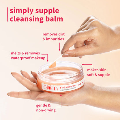 Plum E-Luminence Cleansing Balm and 2% Niacinamide and Rice Water Face Wash - combo