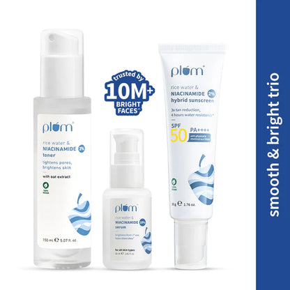 Plum Skin Brightening Kit Brightens & Improves Skin Texture - Suits All Skin Types - combo