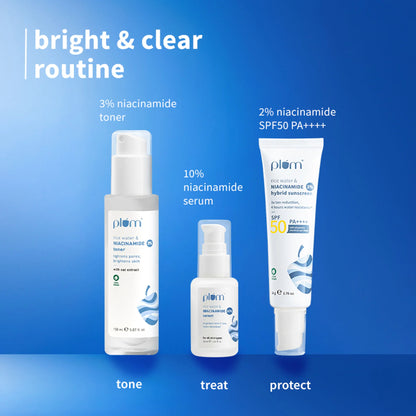 Plum Skin Brightening Kit Brightens & Improves Skin Texture - Suits All Skin Types - combo