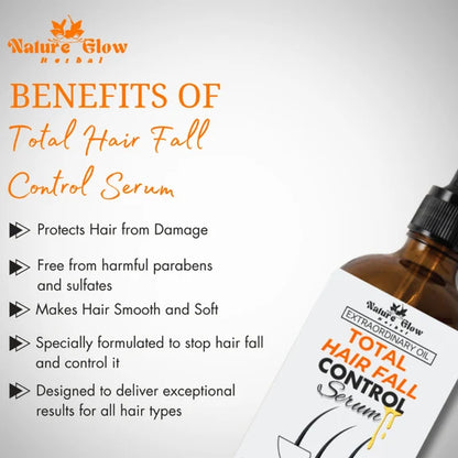 Nature Glow Herbal Total Hair Fall Control Serum - 60 ml