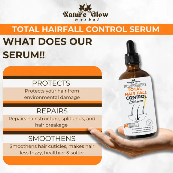 Nature Glow Herbal Total Hair Fall Control Serum - 60 ml