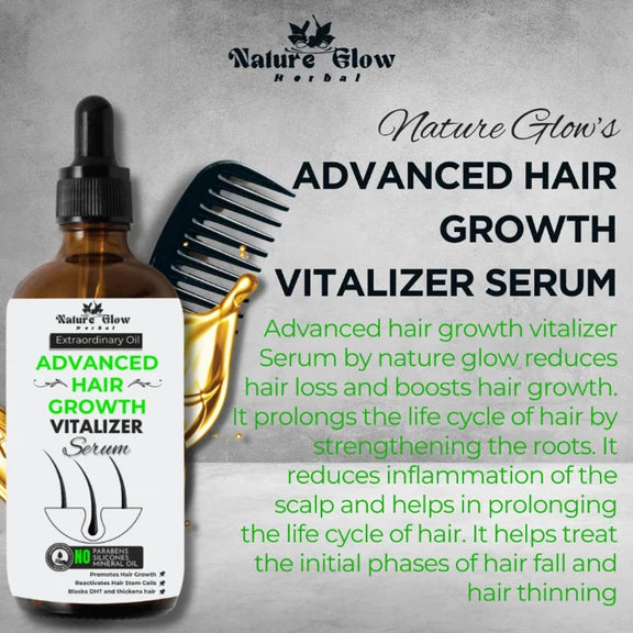 Nature Glow Herbal Advanced Hair Growth Vitalizer Serum - 60 ml