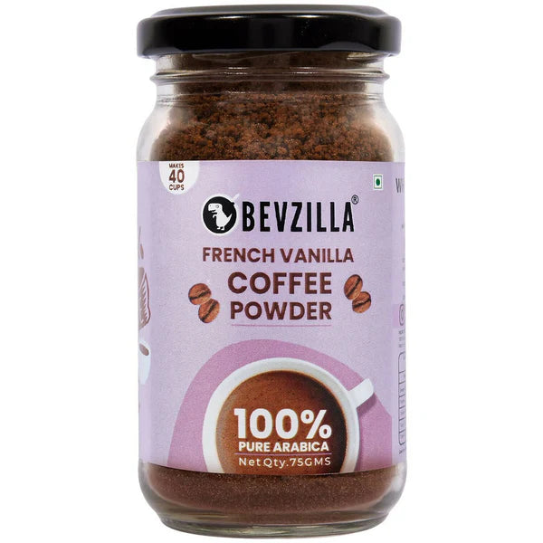 Bevzilla Instant Coffee Powder (French Vanilla Flavour) - 75 gm