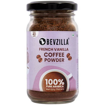 Bevzilla Instant Coffee Powder (French Vanilla Flavour) - 75 gm