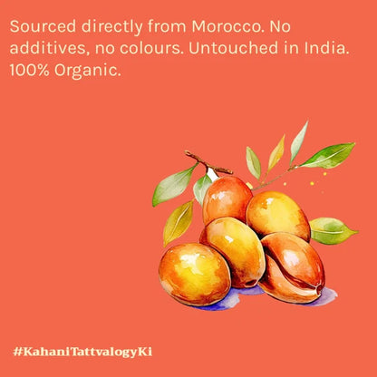 Tattvalogy Organic Moroccan Argan Oil - Vitamin-E Rich, Antioxidant, Tames Frizz for Smooth Hair - 15 ml