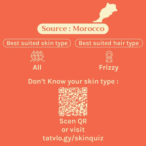 Tattvalogy Organic Moroccan Argan Oil - Vitamin-E Rich, Antioxidant, Tames Frizz for Smooth Hair - 15 ml