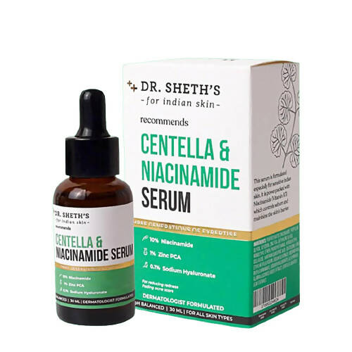 Dr. Sheth's Centella & 10% Niacinamide Face Serum For Acne Scars, Acne Marks, Redness & Skin Irritation, For All Skin Types