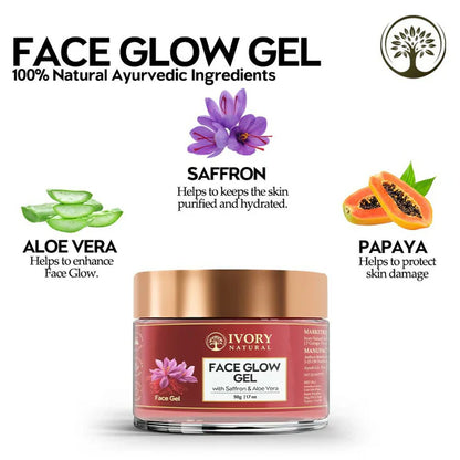 Ivory Natural Face Glow Gel For Instant Glow And Timeless Radiance, Achieve Glowing And Shiny Face - 50 gm