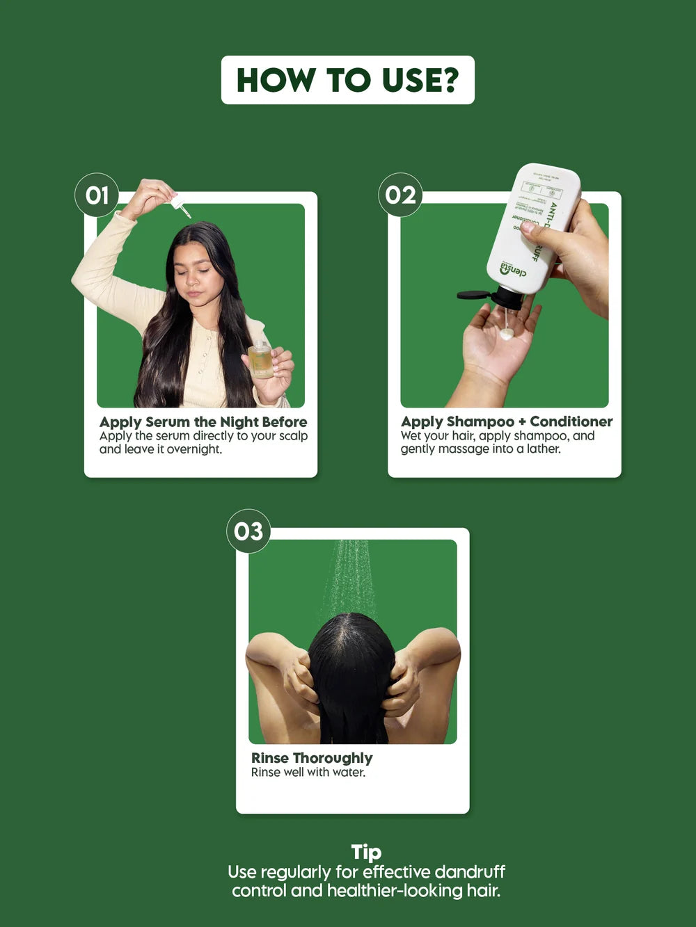 Clensta Anti-Dandruff Shampoo + Conditioner | Flake & Itch Control Hair Care