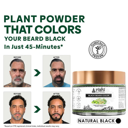 Rishi Natural Beard Black Color - 30 gm