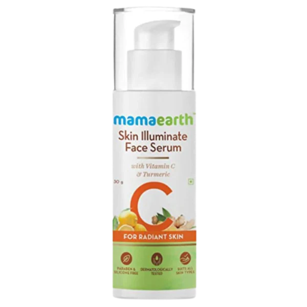 Mamaearth Skin Illuminate Face Serum With Vitamin C & Turmeric For Radiant Skin -30 gm