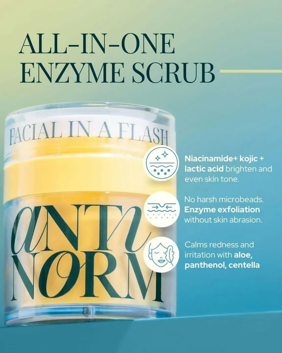 Antinorm Bye Bye Blow Dry Hair Serum and Facial In A Flash Enzyme Scrub Combo - combo