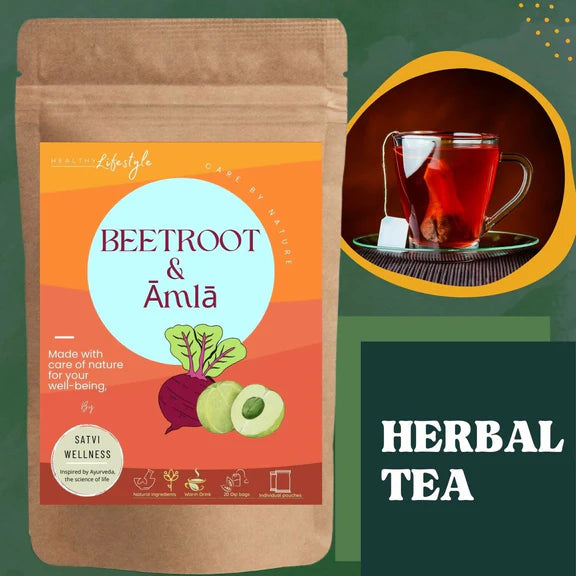 Satvi Wellness Beetroot Amla Tea Bags - 20 Tea bags