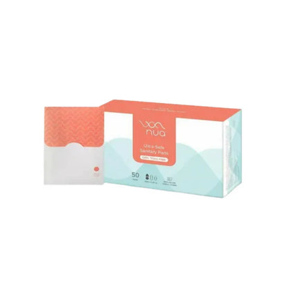 Nua Ultra Safe Sanitary Pads Heavy Flow-XL+ with Disposal Pouches - 50 pads
