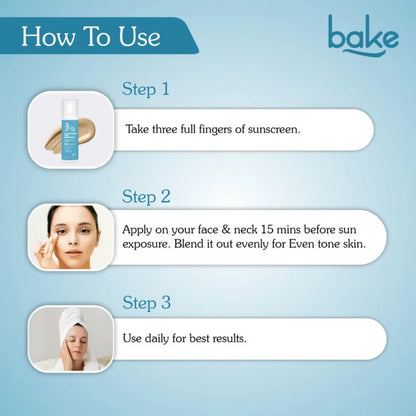 Bake 2% Multi Peptide Tinted Sunscreen Gel SPF 70 PA+++ - 50 gm