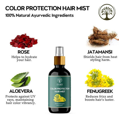 Ivory Natural Color Protection Hair Mist - Locks In Vibrant Hues, Adds Luminous Shine - 200 ml