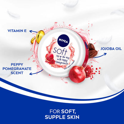 Nivea Soft Light Moisturizer Cream Peppy Pomegranate For Hands And Body - 50 ml