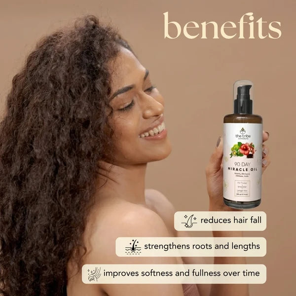 90 Day Miracle Hair Oil for hairfall, thicker hair growth & frizz control