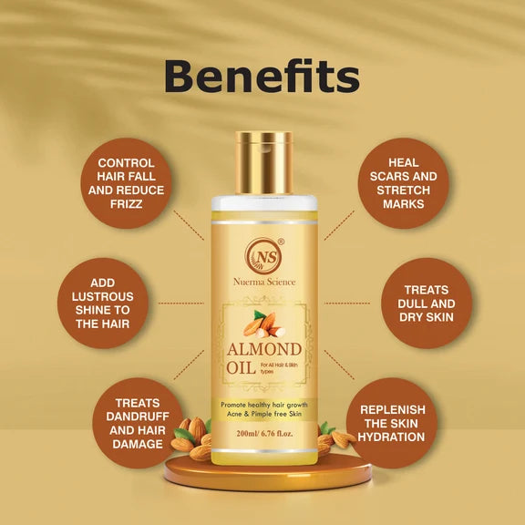 Nuerma Science Pure Almond Hair Oil for Natural Hair Growth - 200 ml