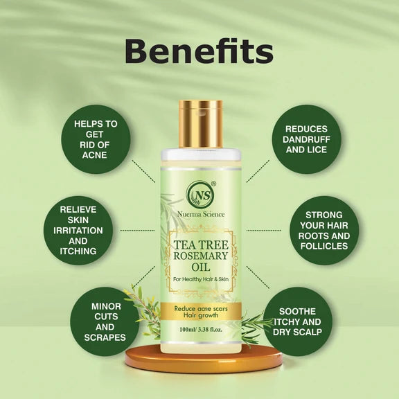 Nuerma Science Tea Tree Rosemary Oil For Healthy Skin & Hair Growth - 100 ml