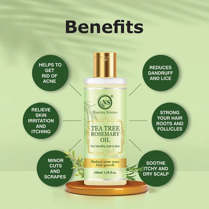 Nuerma Science Tea Tree Rosemary Oil For Healthy Skin & Hair Growth - 100 ml