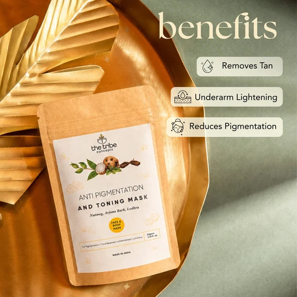 Anti-pigmentation & Toning Mask - Nutmeg & Arjuna Bark for Face and Body Pigmentation