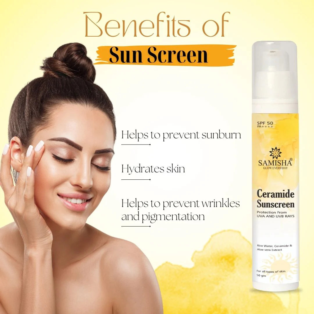 Samisha Ceramide & Hyaluronic Acid Sunscreen Spf 50 Pa++++ - 50 gm