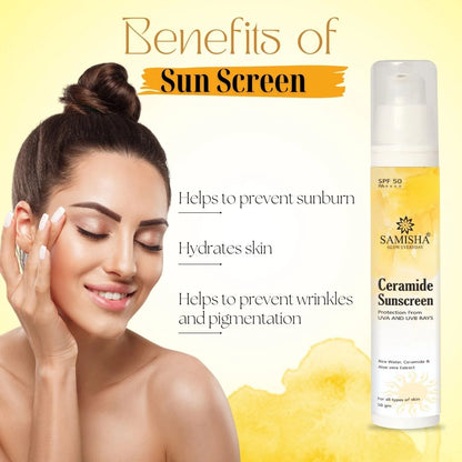 Samisha Ceramide & Hyaluronic Acid Sunscreen Spf 50 Pa++++ - 50 gm