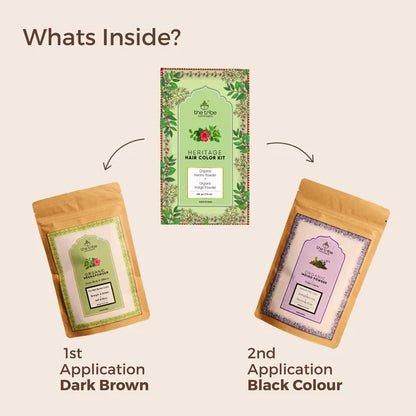 Hair Colour Kit - Herbal Hair Dye with Premium grade ingredients for Long-lasting Black Colour