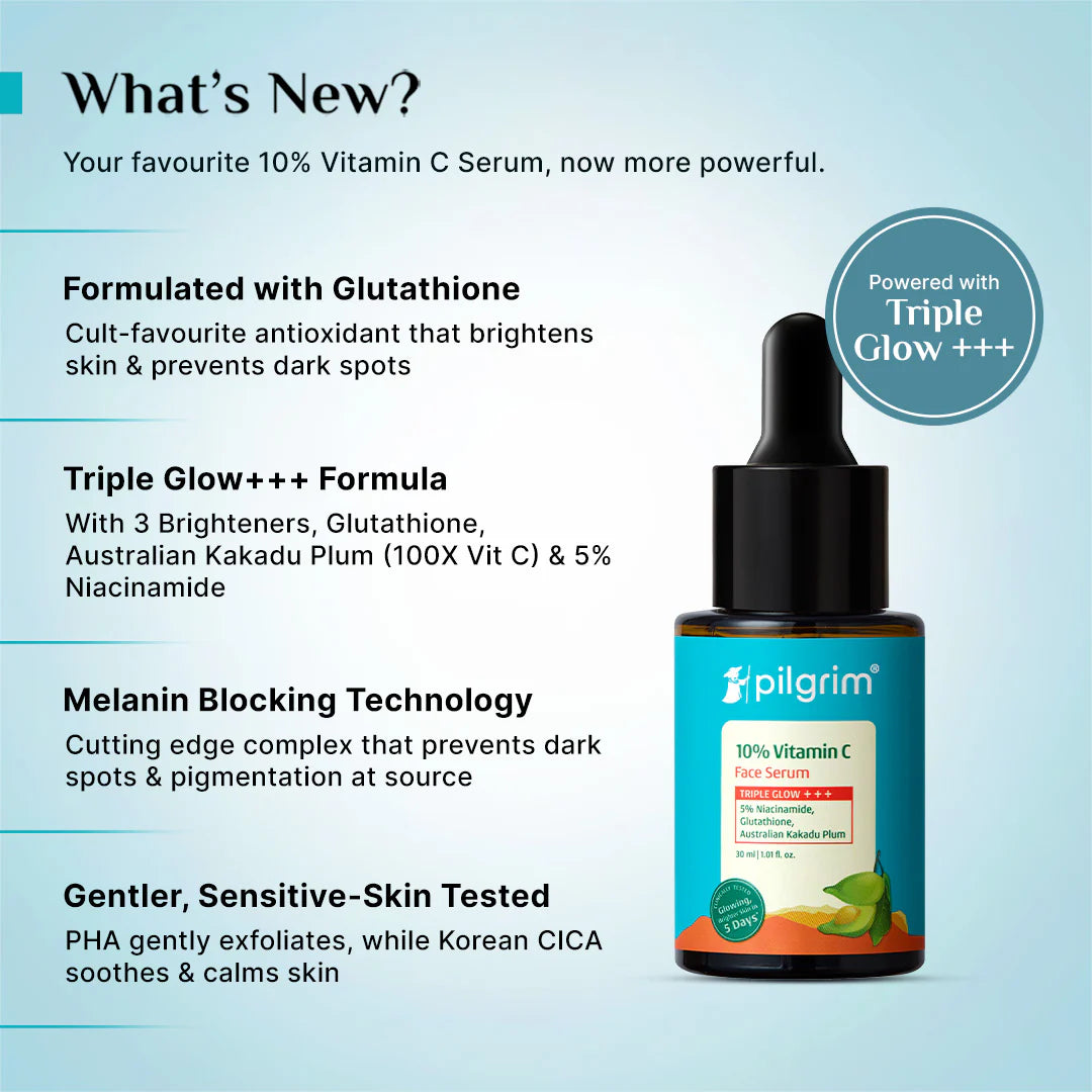 Pilgrim 10% Vitamin C Face Serum For Daily Brightness 5% Niacinamide - 30 ml