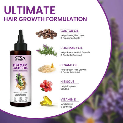 Sesa Ayurvedic Rosemary Hair Oil With Castor Oil - 200 ml