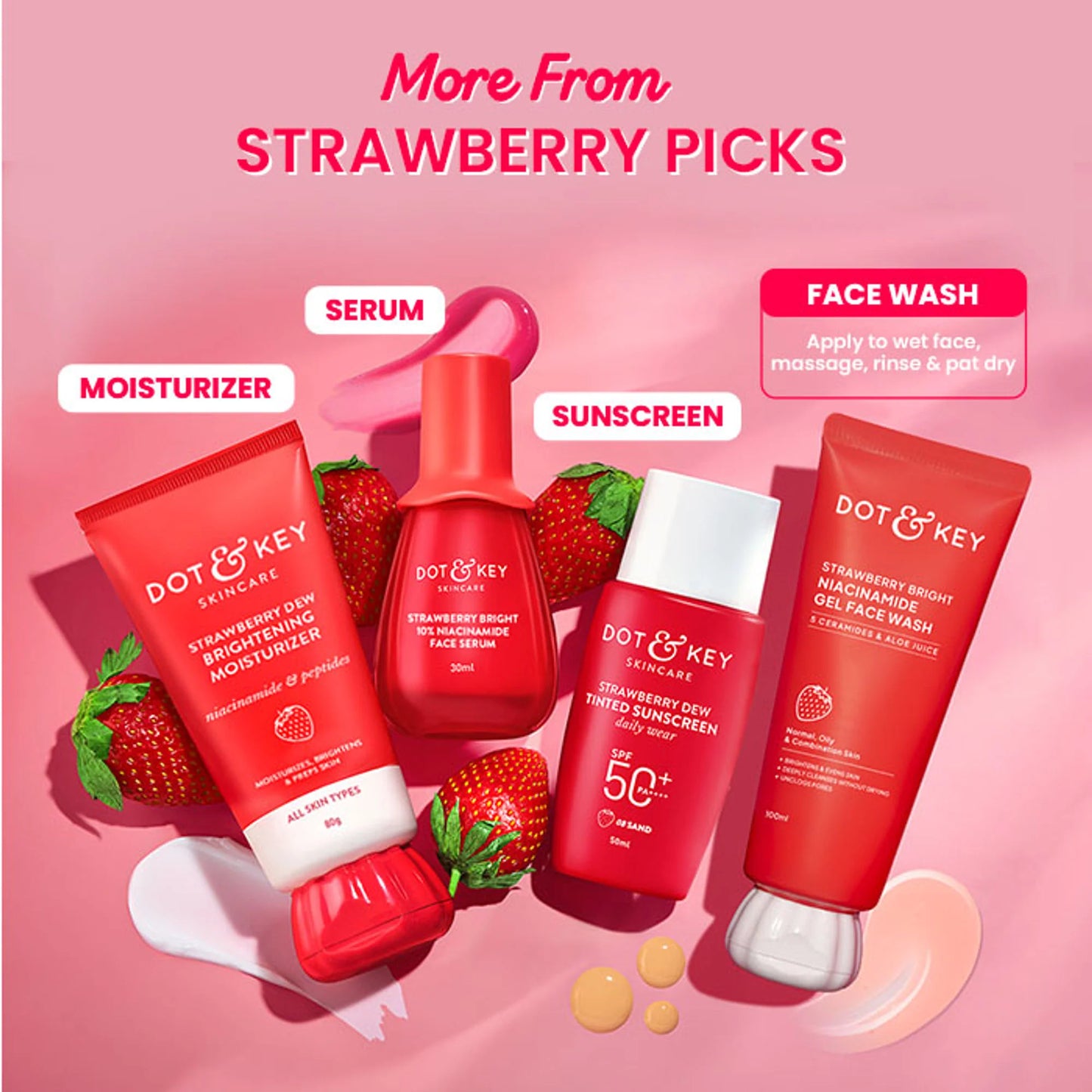 Dot & Key Strawberry Bright Niacinamide Gel Face Wash - 100 ml
