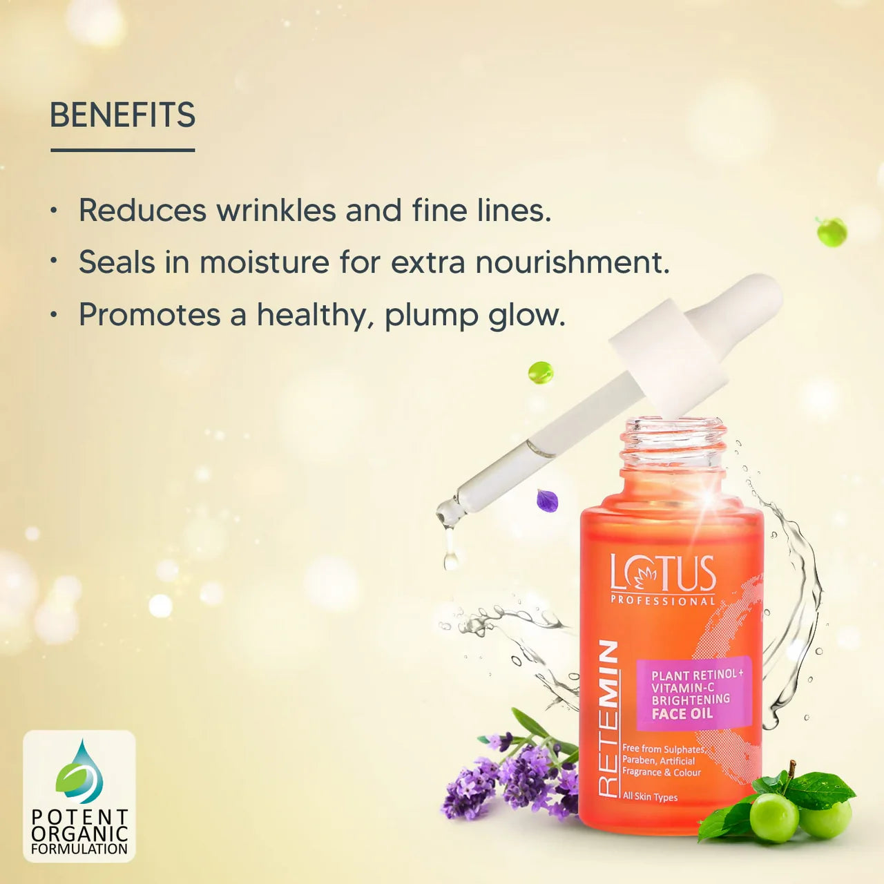 Lotus Professional Retemin Plant Retinol + Vitamin C Brightening Facial Oil