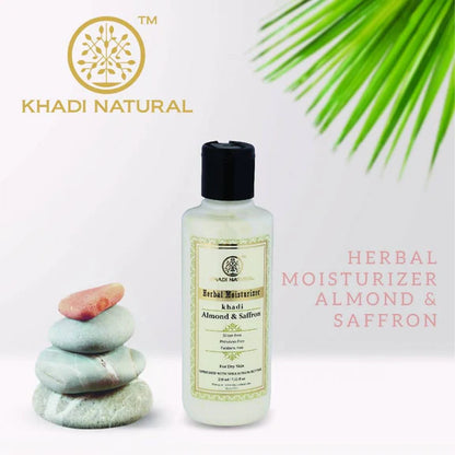 Khadi Natural Almond & Saffron Herbal Moisturizer - 210 ml