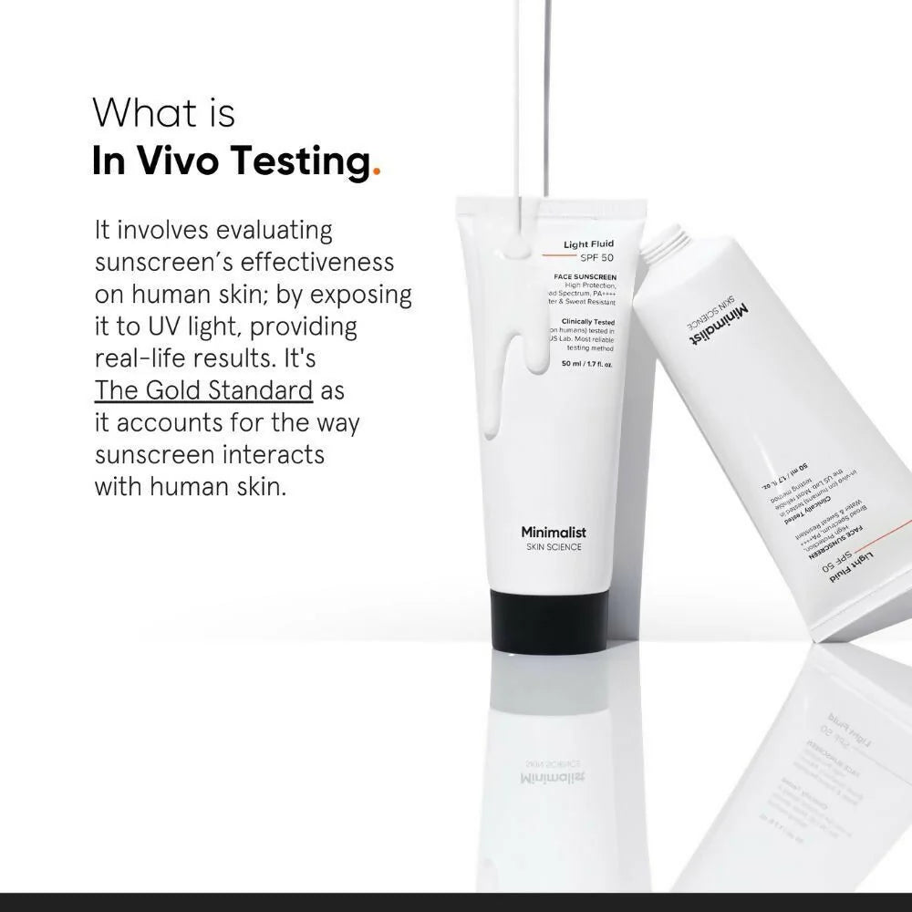 Minimalist Light Fluid Face Sunscreen with SPF 50 PA++++ - Lightweight, Water & Sweat Resistant - 50 ml