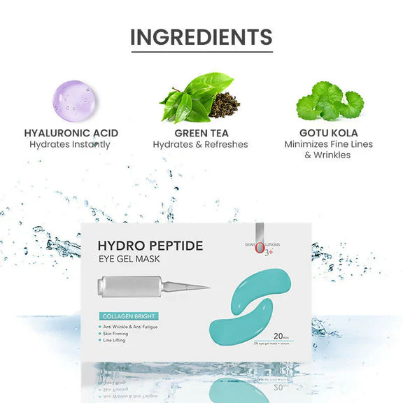 Professional O3+ Hydro Peptide Hydrogel Eye Patch Mask With Collagen & Hyaluronic Acid For Dark Circles - 1 pair
