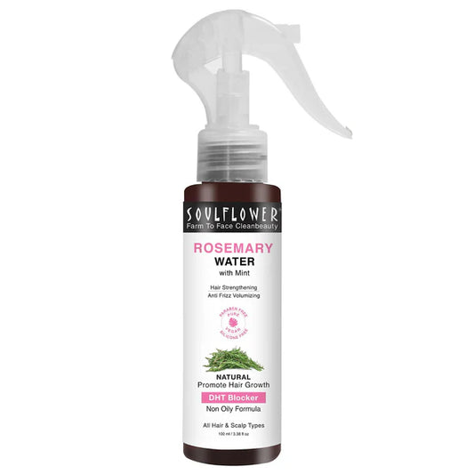 Soulflower Rosemary Water Spray with Mint For Hair growth, Hair fall control, Scalp health, Hair damage protection, Anti frizz - 100 ml