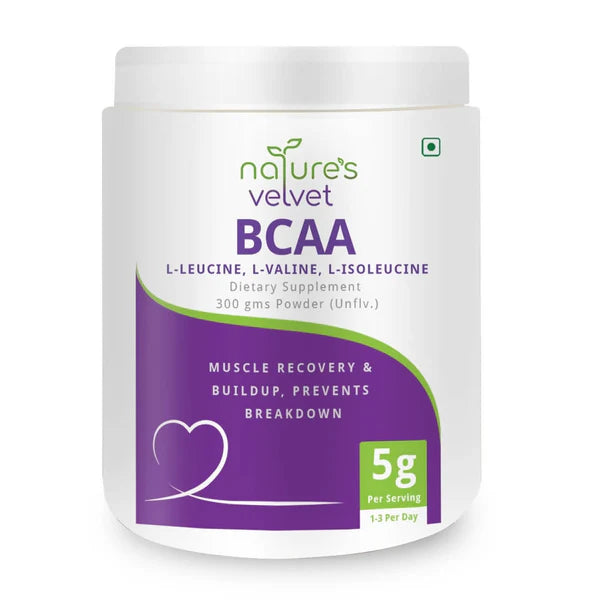 Nature's Velvet BCAA L-Leucine, L-Valine, L-Isoleucine Powder - 300 gm