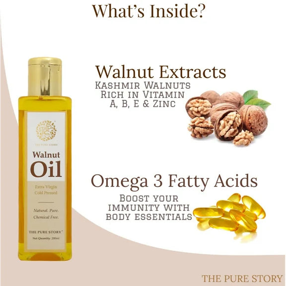 The Pure Story Natural Cold Pressed Oil for Hair & Skin with Walnut