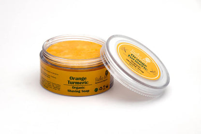 Rustic Art Orange Turmeric Organic Shaving Soap - 50 gm