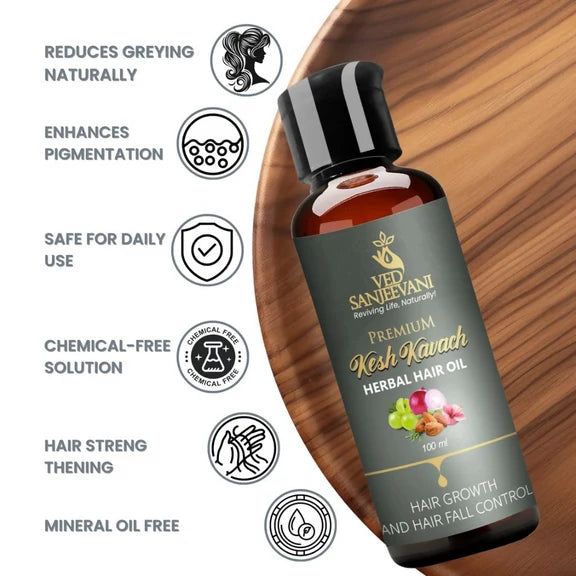 Ved Sanjeevani Kesh Kavach Herbal Hair Oil - 100 ml