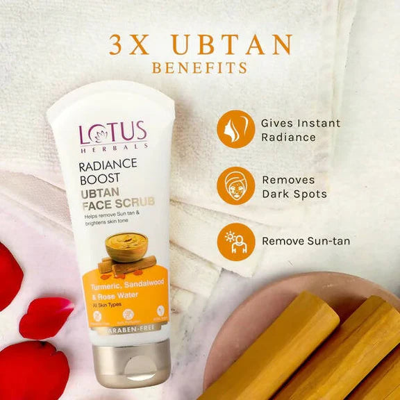 Lotus Herbals Radiance Boost Ubtan Face Scrub - 100 gm