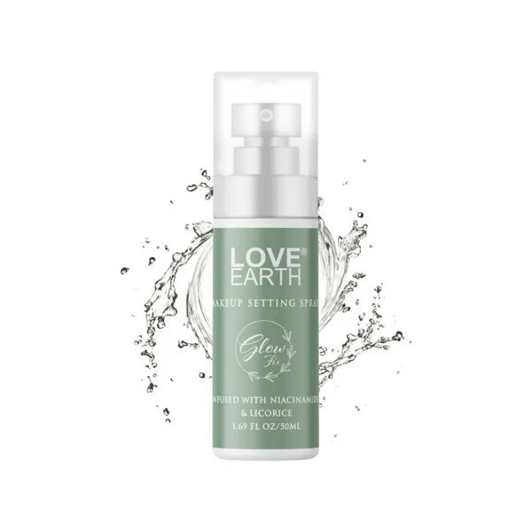 Love Earth Makeup Setting Spray Glow Fix, Infused With Niacinamide & Licorice - 50 ml