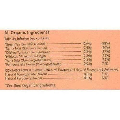 Organic India Tulsi Green Tea, Pomegranate Tea Bags
